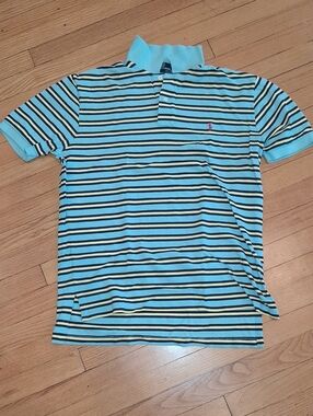 Polo by Ralph Lauren Aqua Striped Short-Sleeve Polo